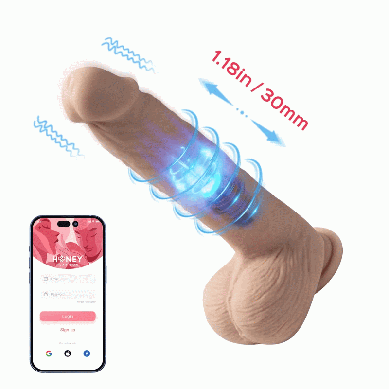 kenzo app controlled realistic thrusting dildo with suction cup 9 5 inch honey play box official 2