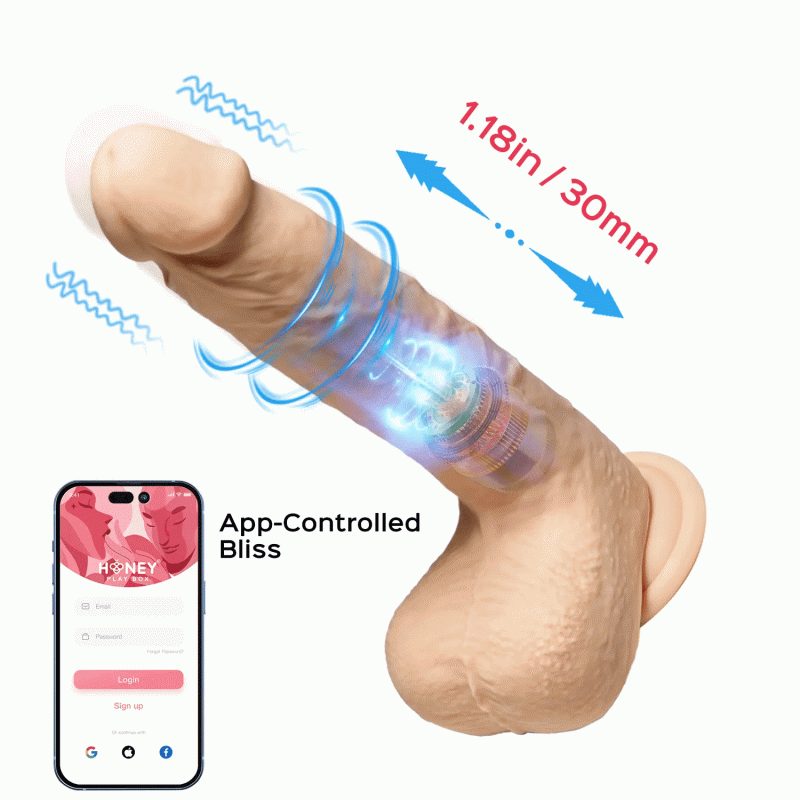 luis app controlled 8 5 inch realistic thrusting dildo vibrator honey play box official 2