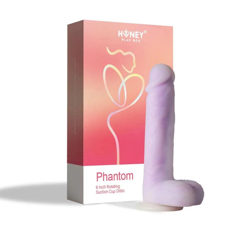 phantom realistic real suction cup rotating sex dildo 6 inch honey play box official 7