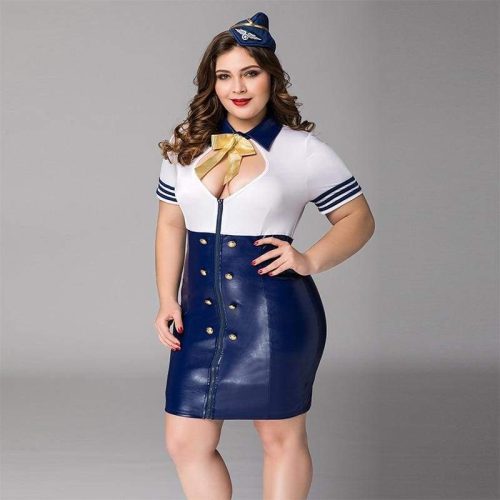 plus size airline stewardess sexy flight attendant masquerade role playing uniform xxl lingerie clothing for woman best love sex doll 331