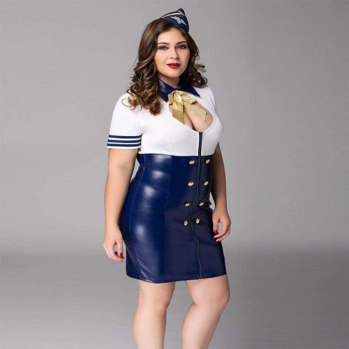 plus size airline stewardess sexy flight attendant masquerade role playing uniform xxl lingerie clothing for woman best love sex doll 830