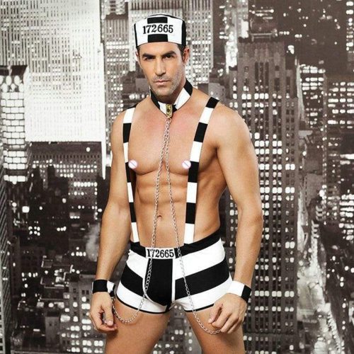 prisoner sexy underwear set erotic costume for man halloween clothing best love sex doll 994