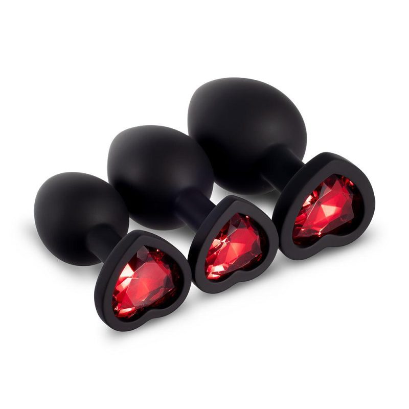 red gem black silicone butt plug set honey play box official 1