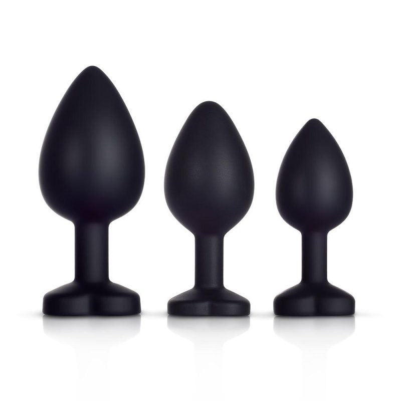 red gem black silicone butt plug set honey play box official 2