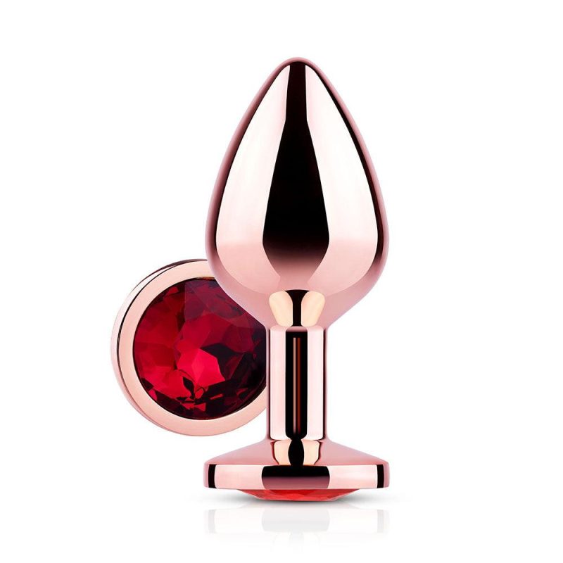 red gem rose gold metal butt plug honey play box official 1