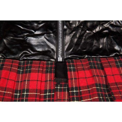 student plus size faux leather and plaid skirt erotic costumes sex uniform xl lingerie sexy clothing for woman best love doll 144