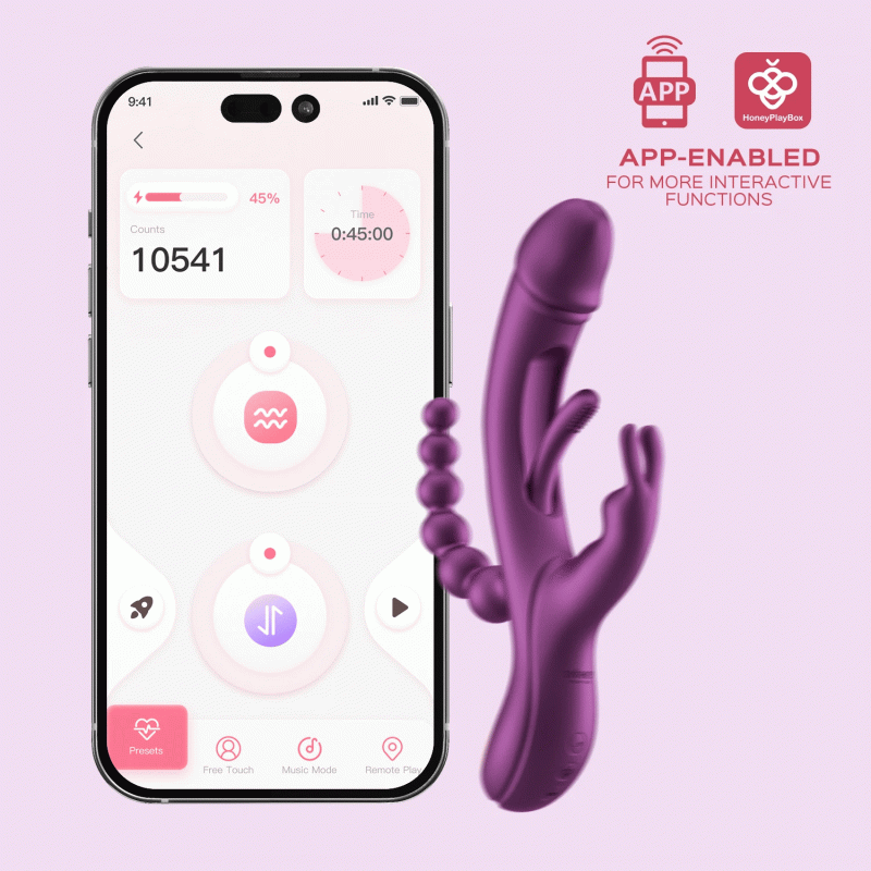 trilux app controlled kinky finger rabbit vibrator with anal beads honey play box official 2