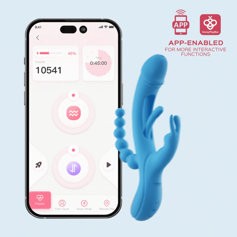 trilux app controlled kinky finger rabbit vibrator with anal beads honey play box official 8