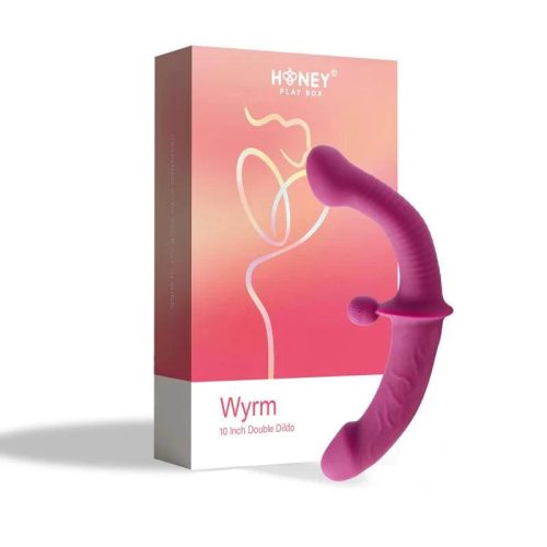 wyrm 10 inch double dildo with clit stimulator ball honey play box official 5