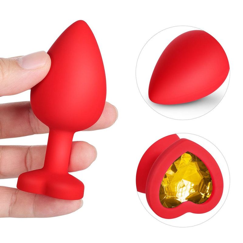 yellow gem red silicone butt plug set honey play box official 4