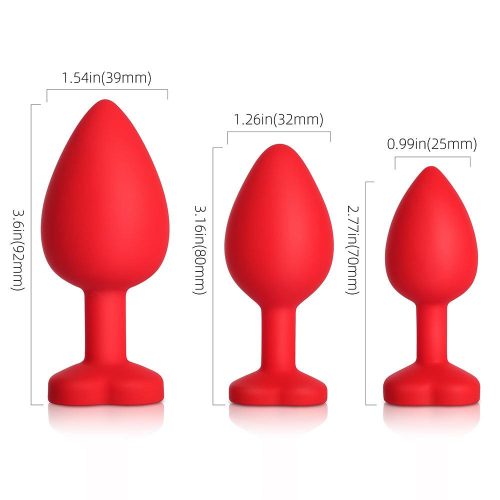 yellow gem red silicone butt plug set honey play box official 6